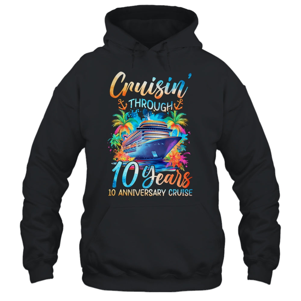 Cruisin Through 10 Years 10th Anniversary Cruise Trip Couple Shirt & Tank Top | teecentury