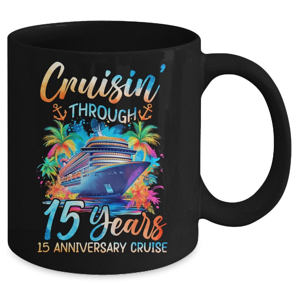 Cruisin Through 15 Years 15th Anniversary Cruise Trip Couple Mug | teecentury