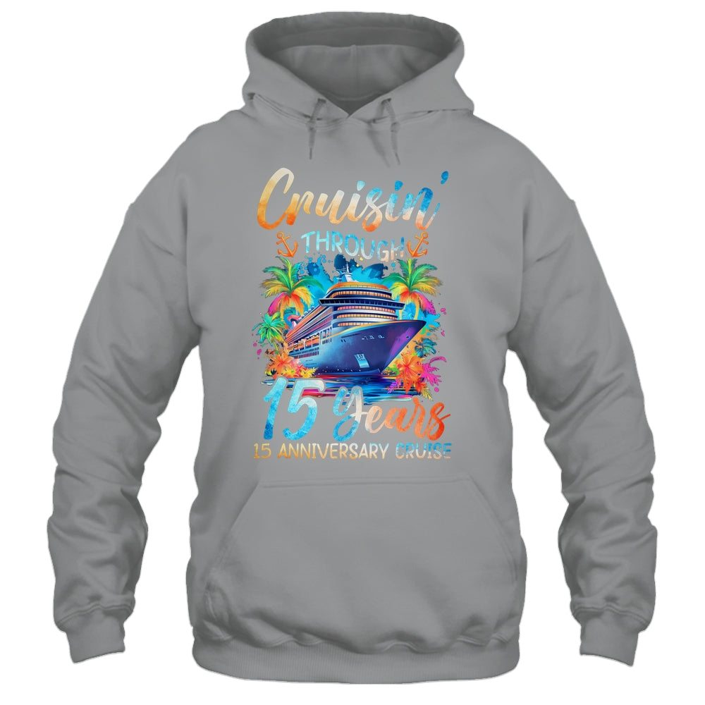 Cruisin Through 15 Years 15th Anniversary Cruise Trip Couple Shirt & Tank Top | teecentury