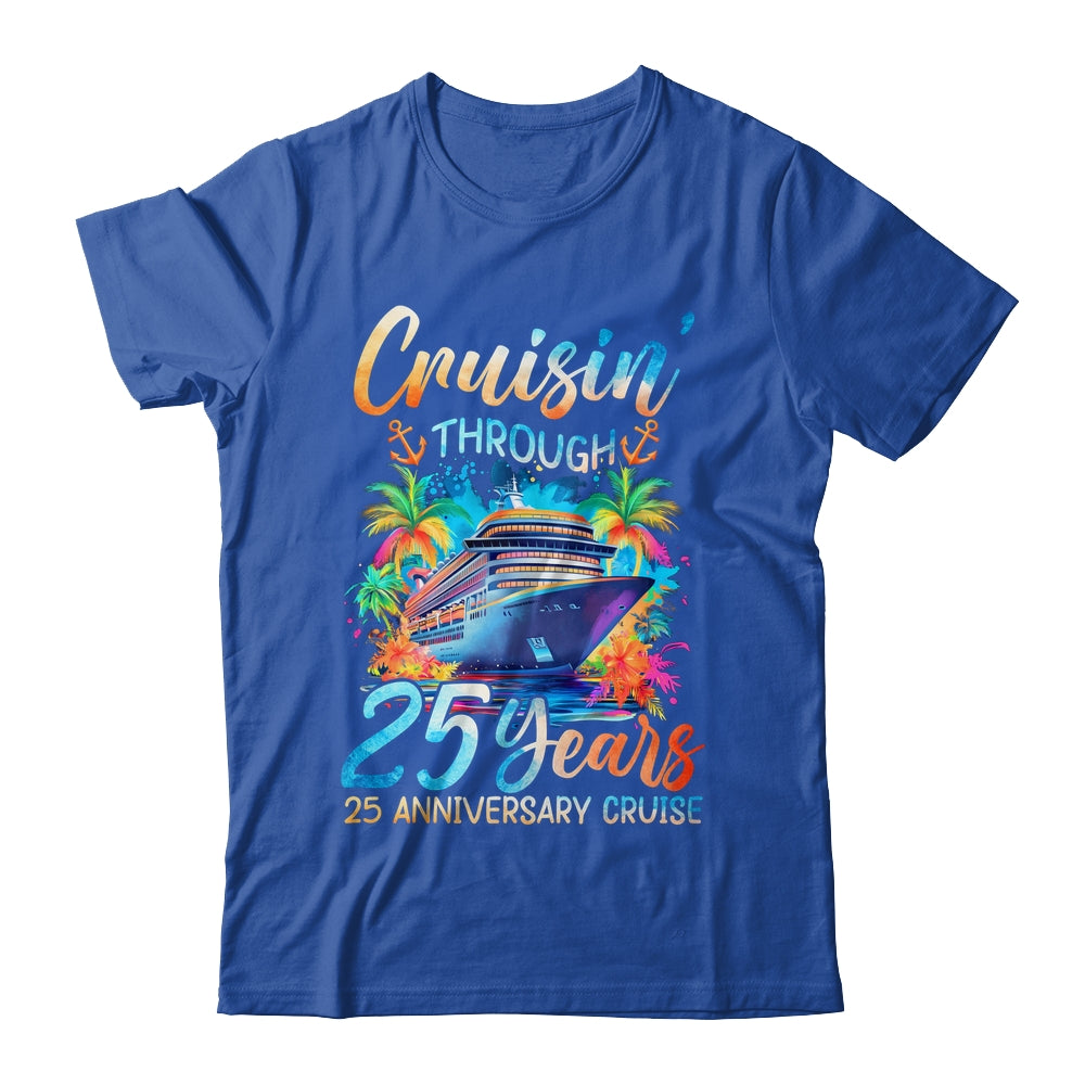 Cruisin Through 25 Years 25th Anniversary Cruise Trip Couple Shirt & Tank Top | teecentury