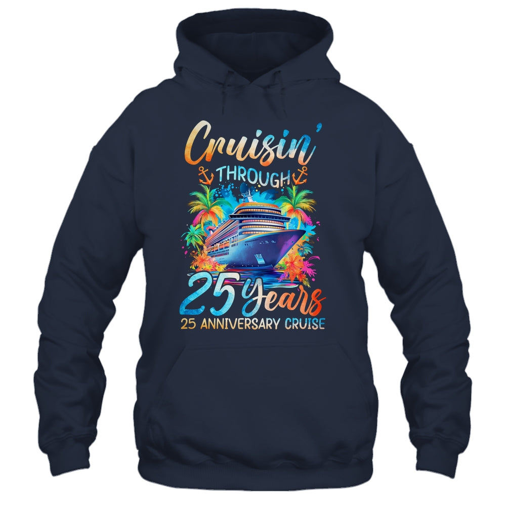 Cruisin Through 25 Years 25th Anniversary Cruise Trip Couple Shirt & Tank Top | teecentury