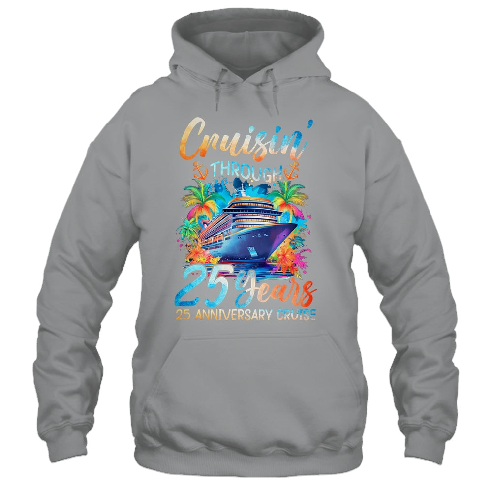 Cruisin Through 25 Years 25th Anniversary Cruise Trip Couple Shirt & Tank Top | teecentury