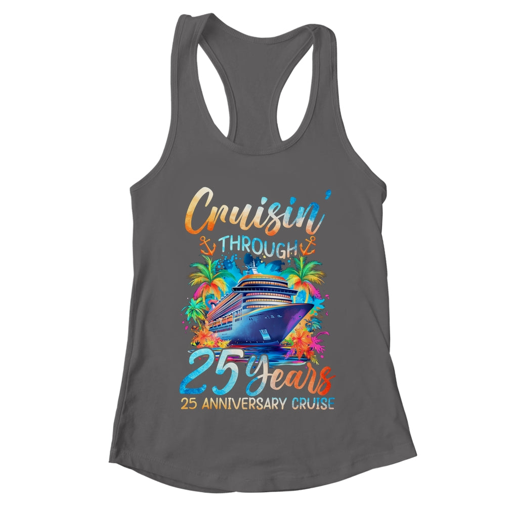 Cruisin Through 25 Years 25th Anniversary Cruise Trip Couple Shirt & Tank Top | teecentury