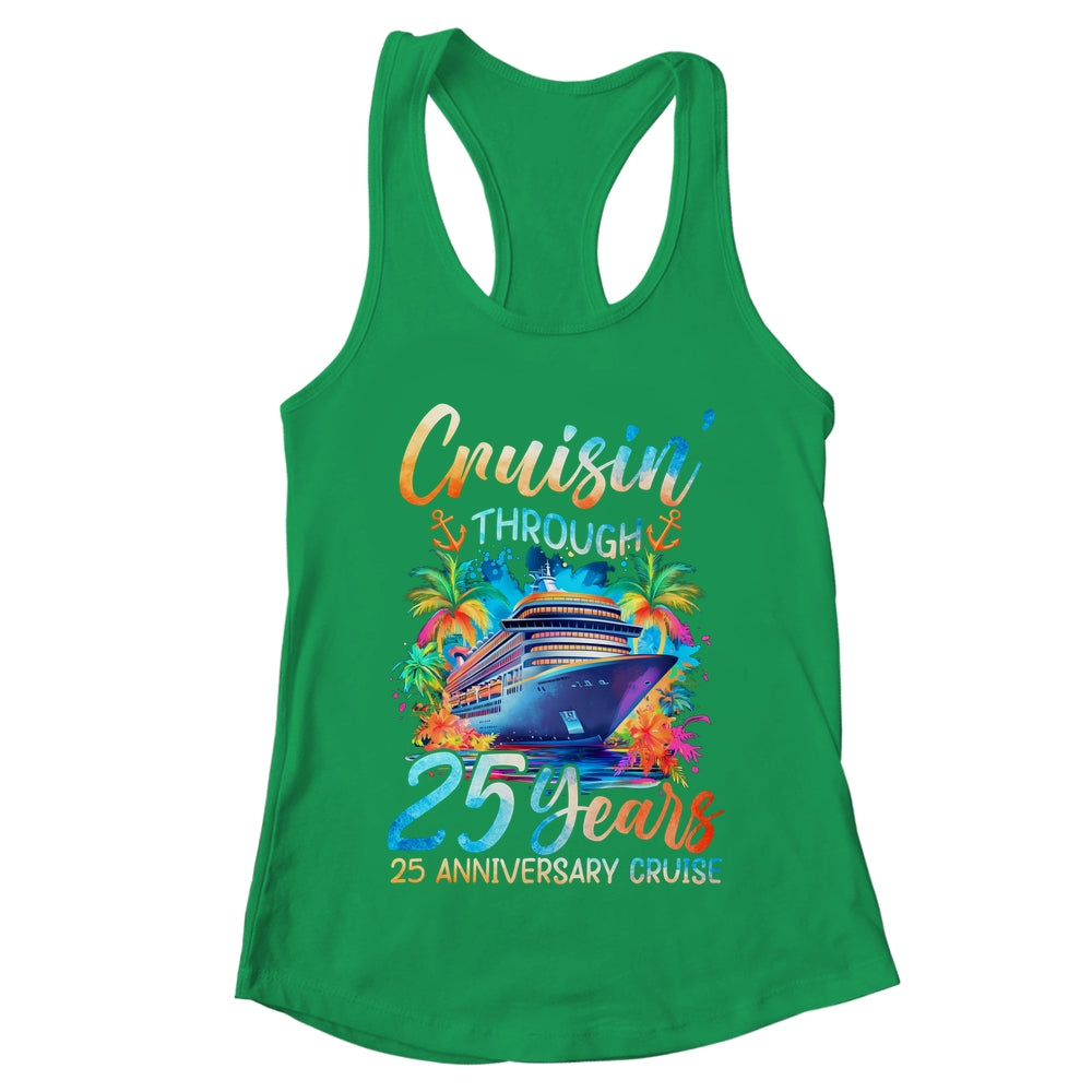Cruisin Through 25 Years 25th Anniversary Cruise Trip Couple Shirt & Tank Top | teecentury