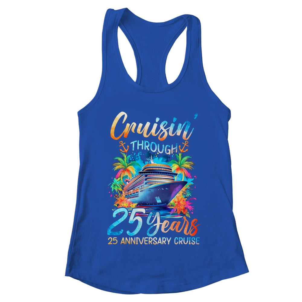 Cruisin Through 25 Years 25th Anniversary Cruise Trip Couple Shirt & Tank Top | teecentury