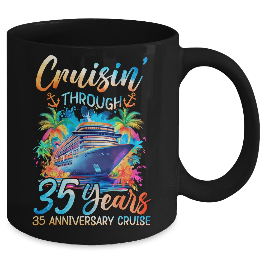 Cruisin Through 35 Years 35th Anniversary Cruise Trip Couple Mug | teecentury