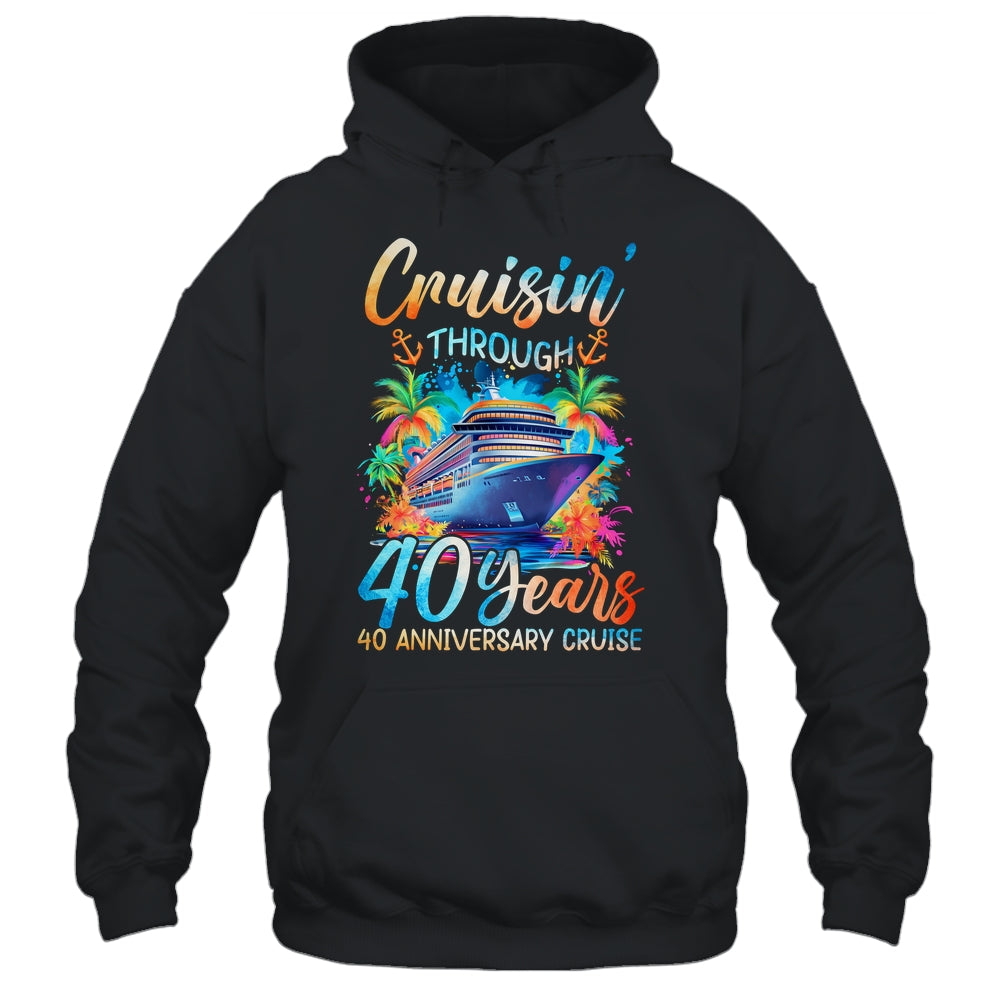 Cruisin Through 40 Years 40th Anniversary Cruise Trip Couple Shirt & Tank Top | teecentury