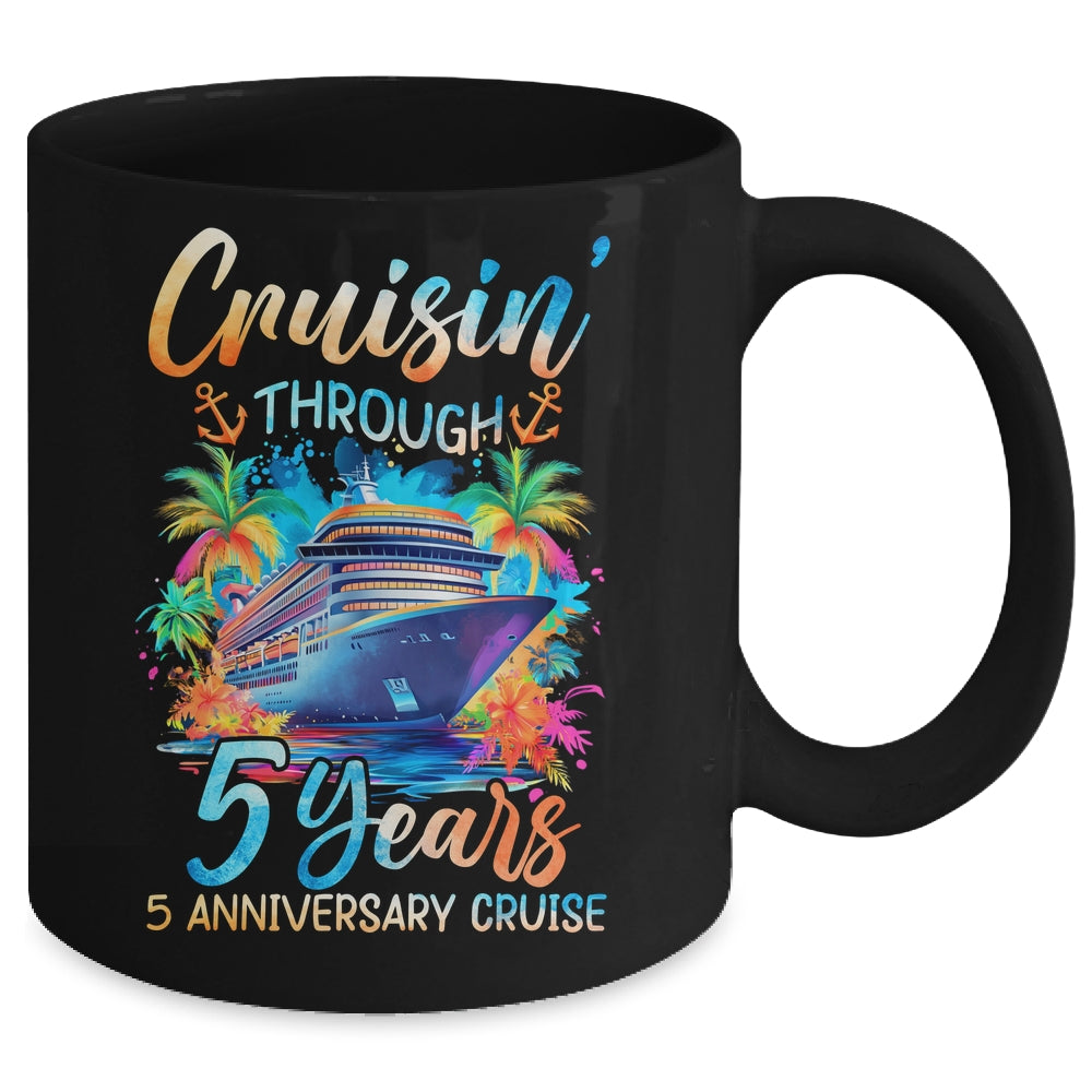 Cruisin Through 5 Years 5th Anniversary Cruise Trip Couple Mug | teecentury