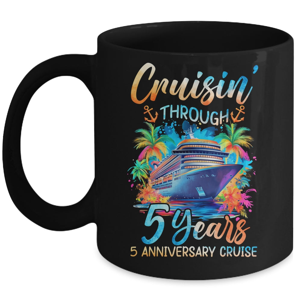 Cruisin Through 5 Years 5th Anniversary Cruise Trip Couple Mug | teecentury