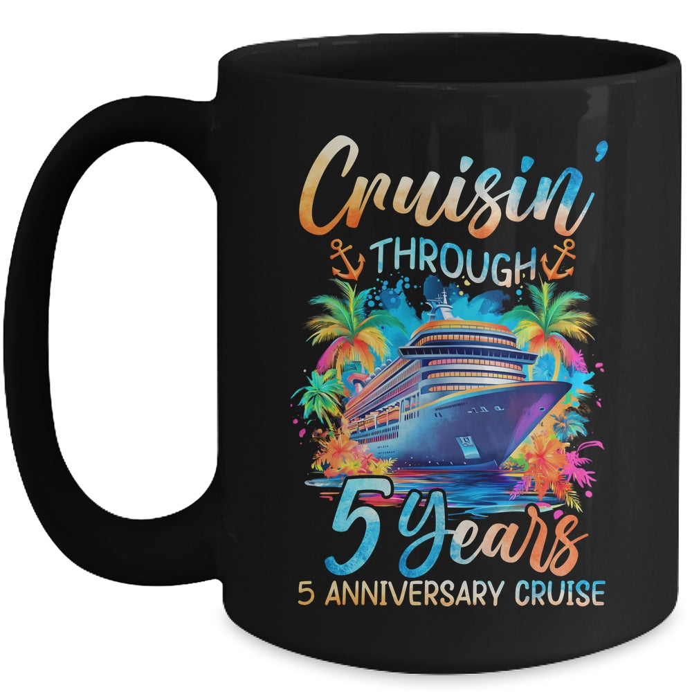 Cruisin Through 5 Years 5th Anniversary Cruise Trip Couple Mug | teecentury