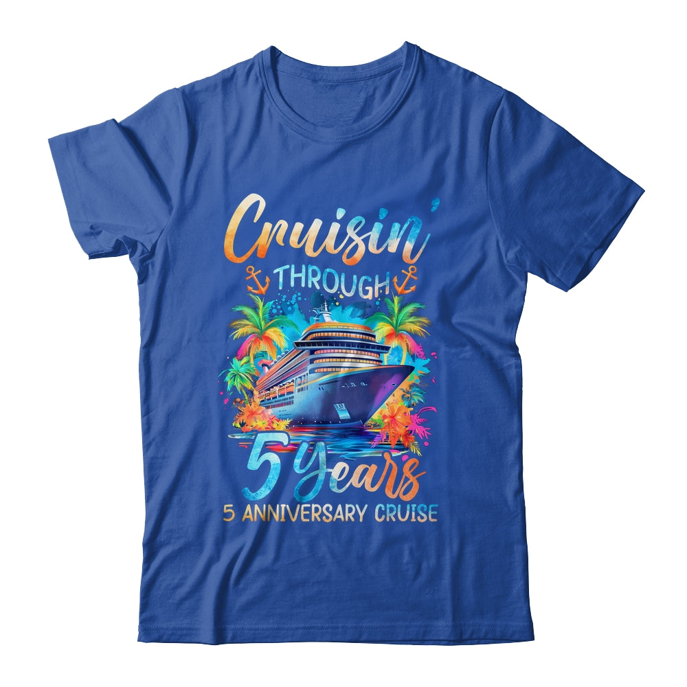 Cruisin Through 5 Years 5th Anniversary Cruise Trip Couple Shirt & Tank Top | teecentury