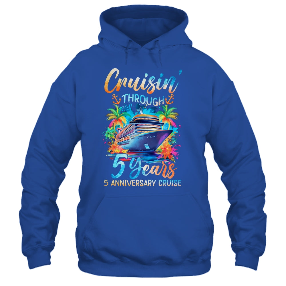 Cruisin Through 5 Years 5th Anniversary Cruise Trip Couple Shirt & Tank Top | teecentury