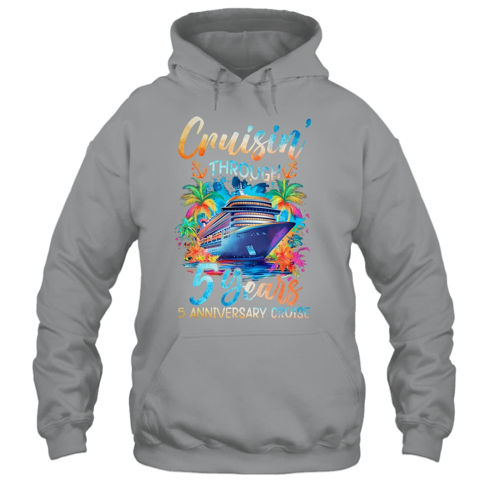 Cruisin Through 5 Years 5th Anniversary Cruise Trip Couple Shirt & Tank Top | teecentury
