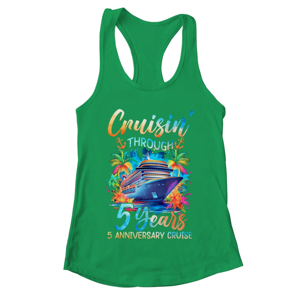 Cruisin Through 5 Years 5th Anniversary Cruise Trip Couple Shirt & Tank Top | teecentury