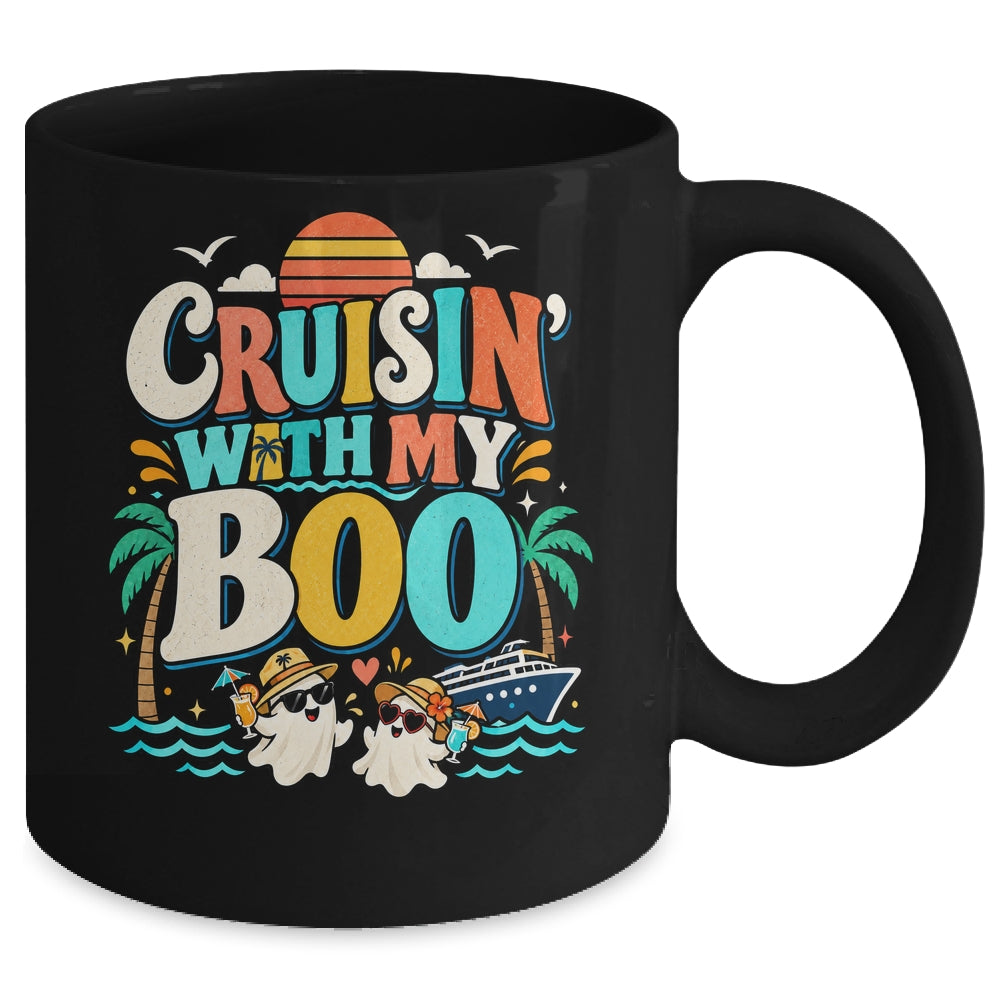 Cruisin' With My Boo Halloween Couples Trip Cruise Funny Mug | teecentury