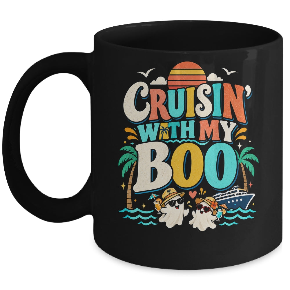 Cruisin' With My Boo Halloween Couples Trip Cruise Funny Mug | teecentury