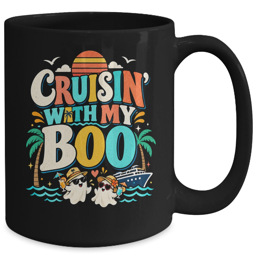 Cruisin' With My Boo Halloween Couples Trip Cruise Funny Mug | teecentury