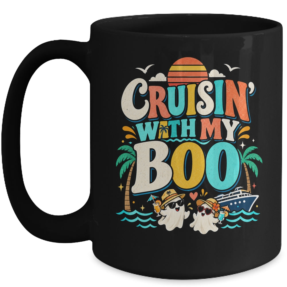 Cruisin' With My Boo Halloween Couples Trip Cruise Funny Mug | teecentury