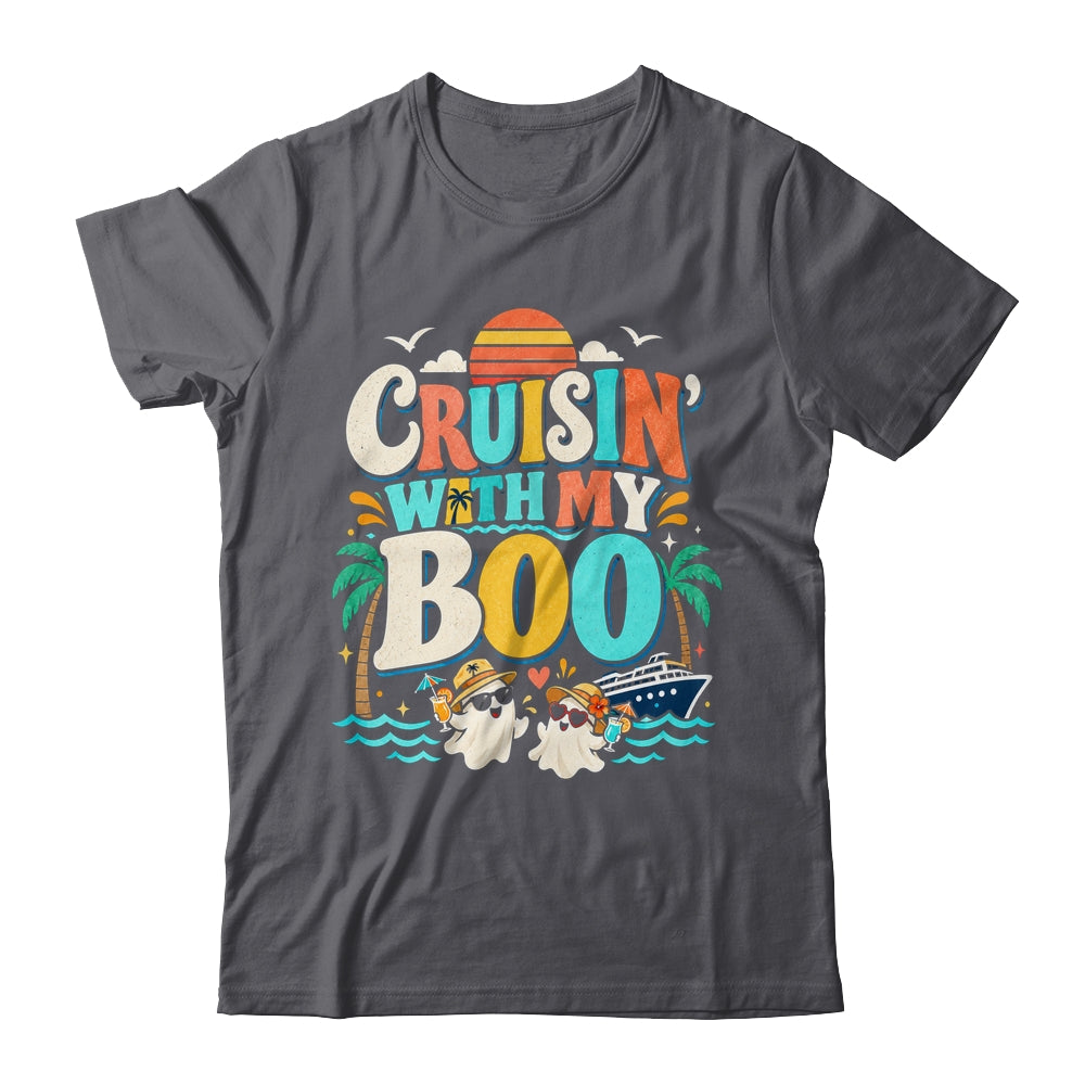 Cruisin' With My Boo Halloween Couples Trip Cruise Funny Shirt & Sweatshirt | teecentury