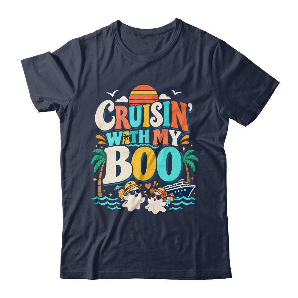 Cruisin' With My Boo Halloween Couples Trip Cruise Funny Shirt & Sweatshirt | teecentury