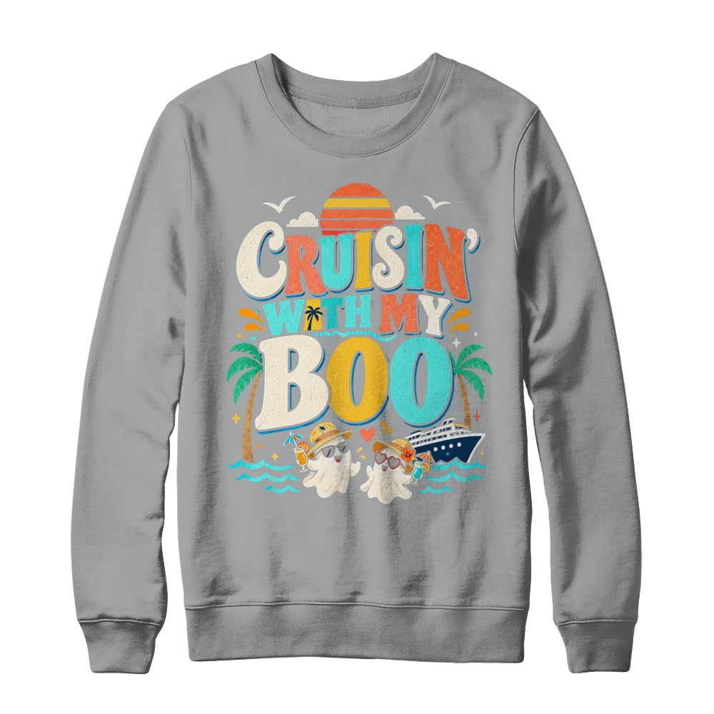 Cruisin' With My Boo Halloween Couples Trip Cruise Funny Shirt & Sweatshirt | teecentury