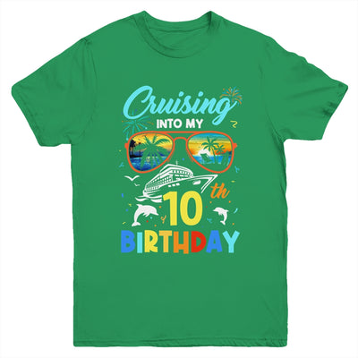 Cruising Into My 10th Birthday Party Cruise 10 Years Old Youth Shirt | teecentury