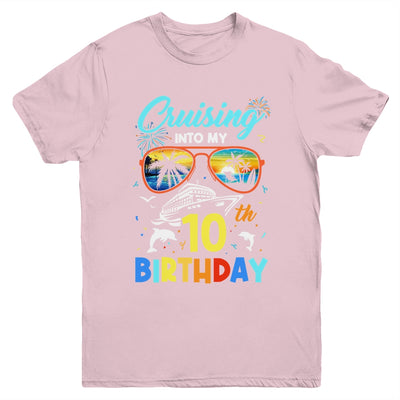 Cruising Into My 10th Birthday Party Cruise 10 Years Old Youth Shirt | teecentury