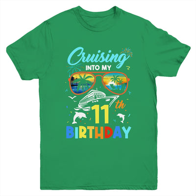 Cruising Into My 11th Birthday Party Cruise 11 Years Old Youth Shirt | teecentury