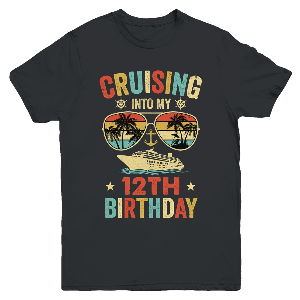 Cruising Into My 12th Birthday Family Cruise 12 Birthday Youth Shirt | teecentury