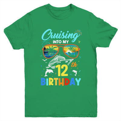 Cruising Into My 12th Birthday Party Cruise 12 Years Old Youth Shirt | teecentury