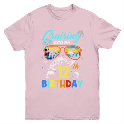 Cruising Into My 12th Birthday Party Cruise 12 Years Old Youth Shirt | teecentury