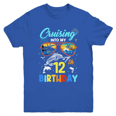 Cruising Into My 12th Birthday Party Cruise 12 Years Old Youth Shirt | teecentury