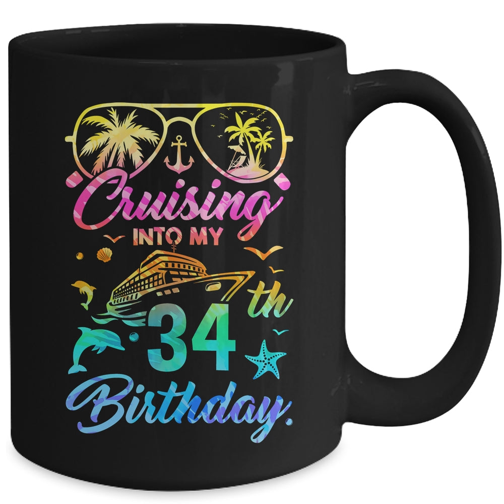 Cruising Into My 34th Birthday Party 34 Years Old Cruise Ceramic Mug 11oz  15oz