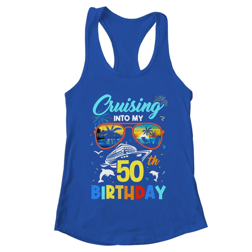 Cruising Into My 50th Birthday Party Cruise 50 Years Old Shirt & Tank Top | teecentury