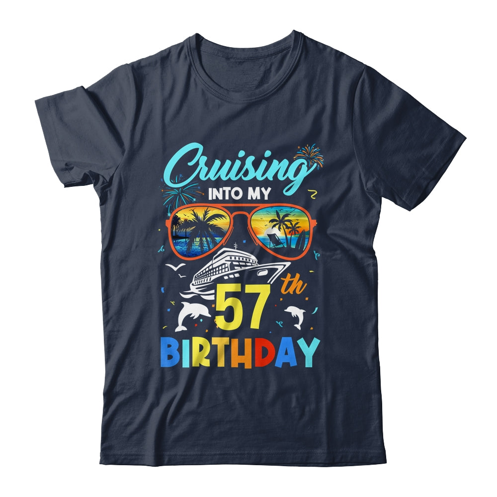 Cruising Into My 57th Birthday Party Cruise 57 Years Old Shirt & Tank Top | teecentury