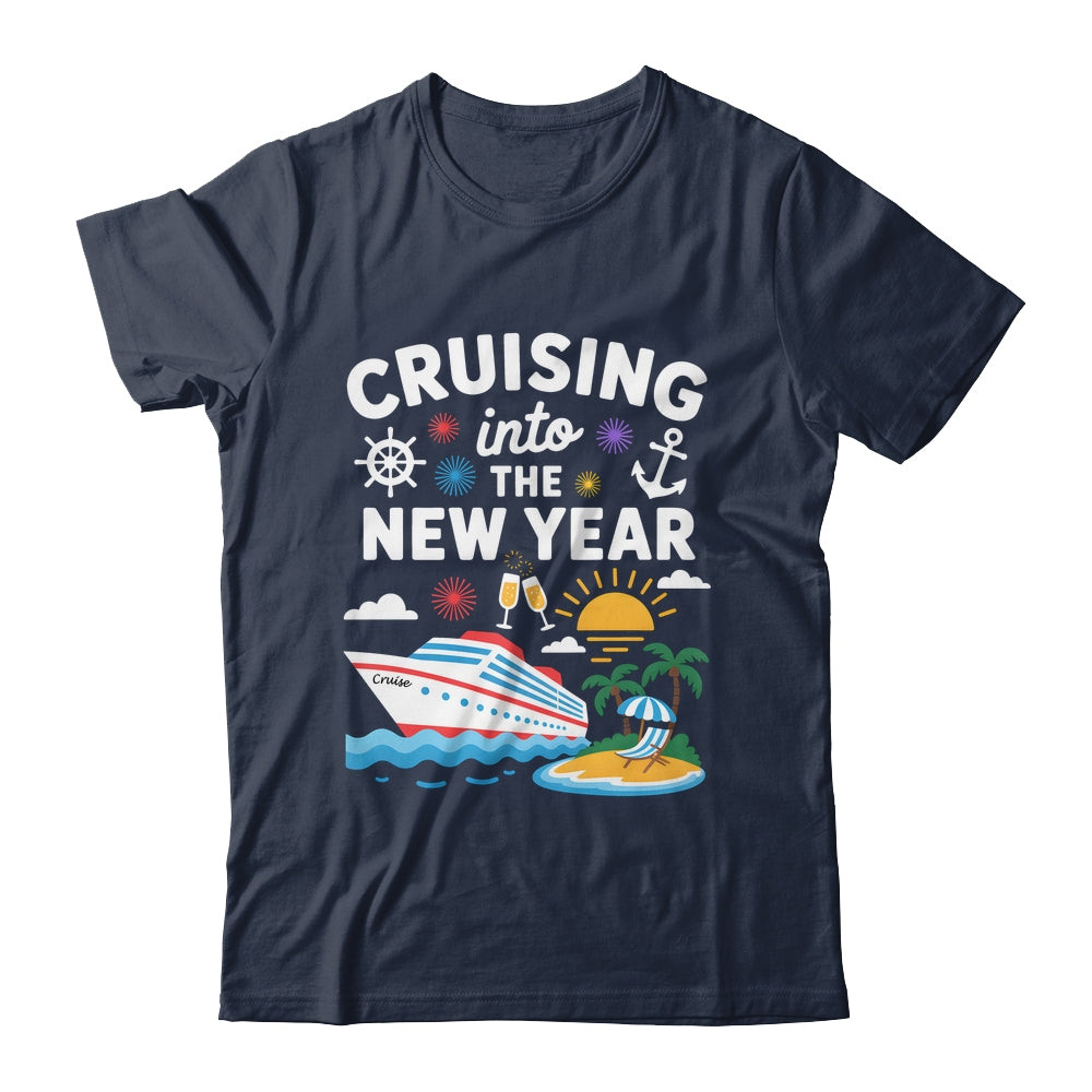 Cruising Into New Year 2026 Match Family Vacation Cruise Shirt & Hoodie | teecentury