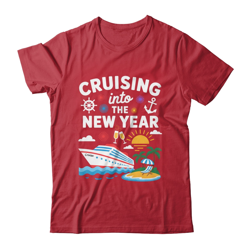 Cruising Into New Year 2026 Match Family Vacation Cruise Shirt & Hoodie | teecentury