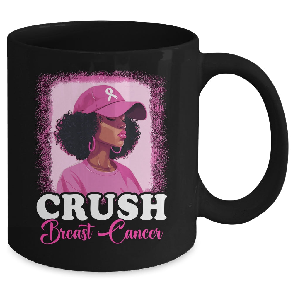 Crush Breast Cancer Awareness Black Women Pink Ribbon Mug | teecentury