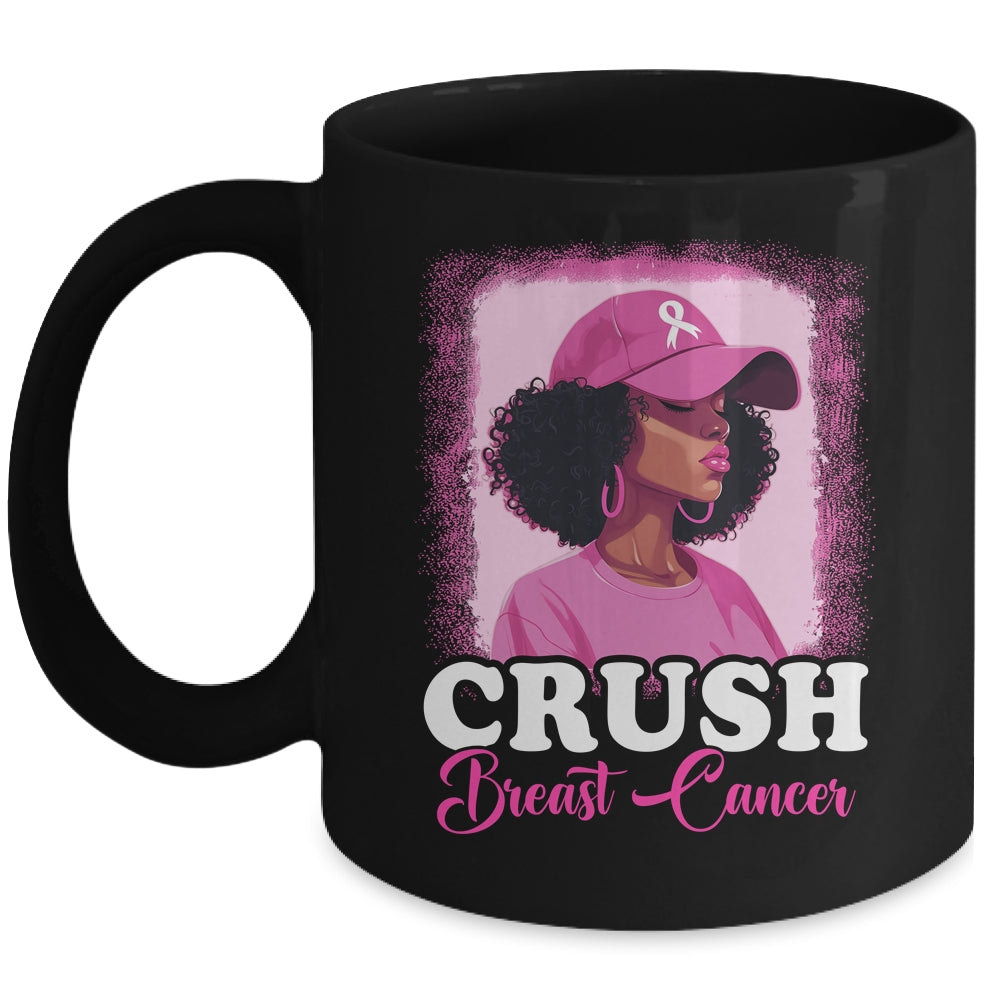 Crush Breast Cancer Awareness Black Women Pink Ribbon Mug | teecentury