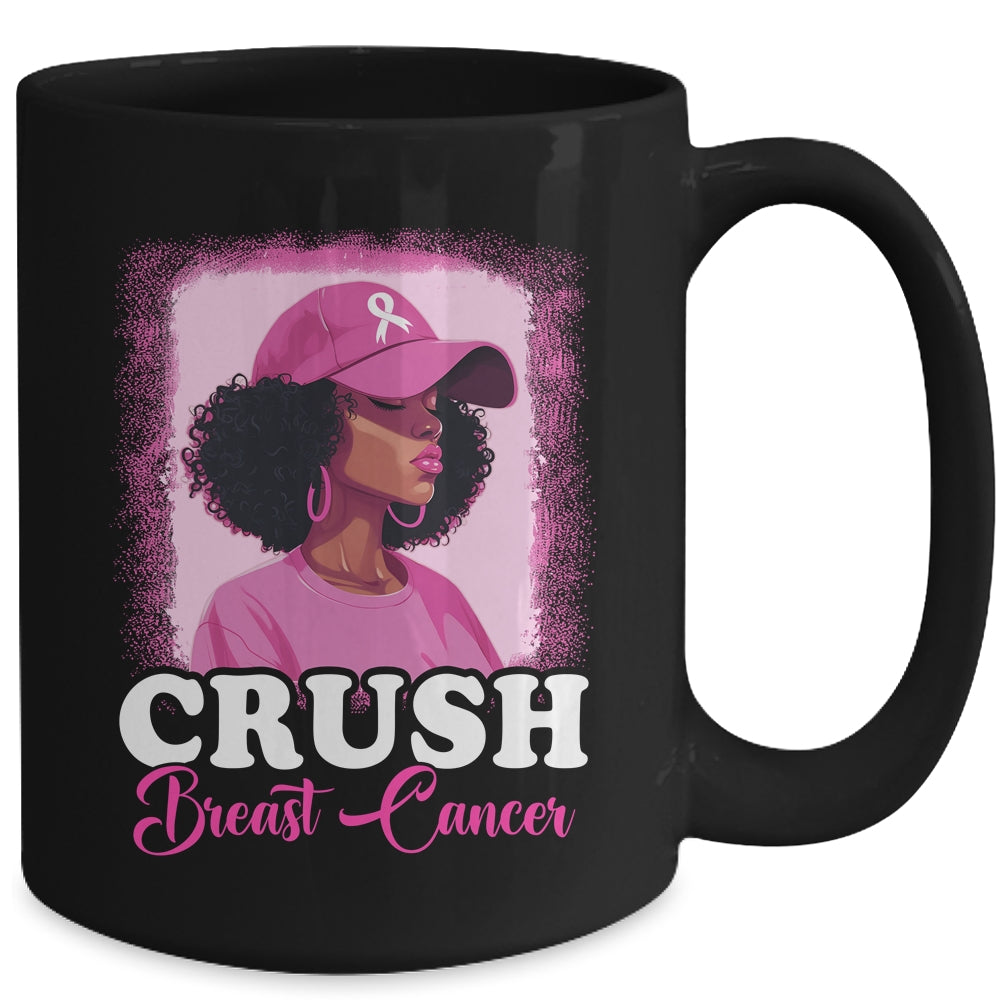 Crush Breast Cancer Awareness Black Women Pink Ribbon Mug | teecentury