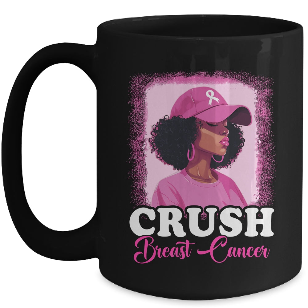Crush Breast Cancer Awareness Black Women Pink Ribbon Mug | teecentury