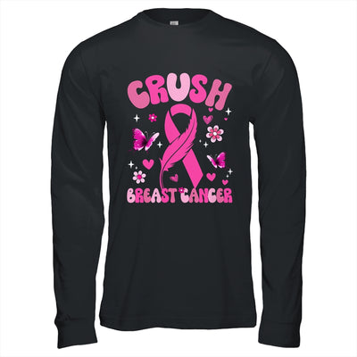 Crush Breast Cancer Awareness Month Pink Ribbon Groovy Shirt & Hoodie | teecentury