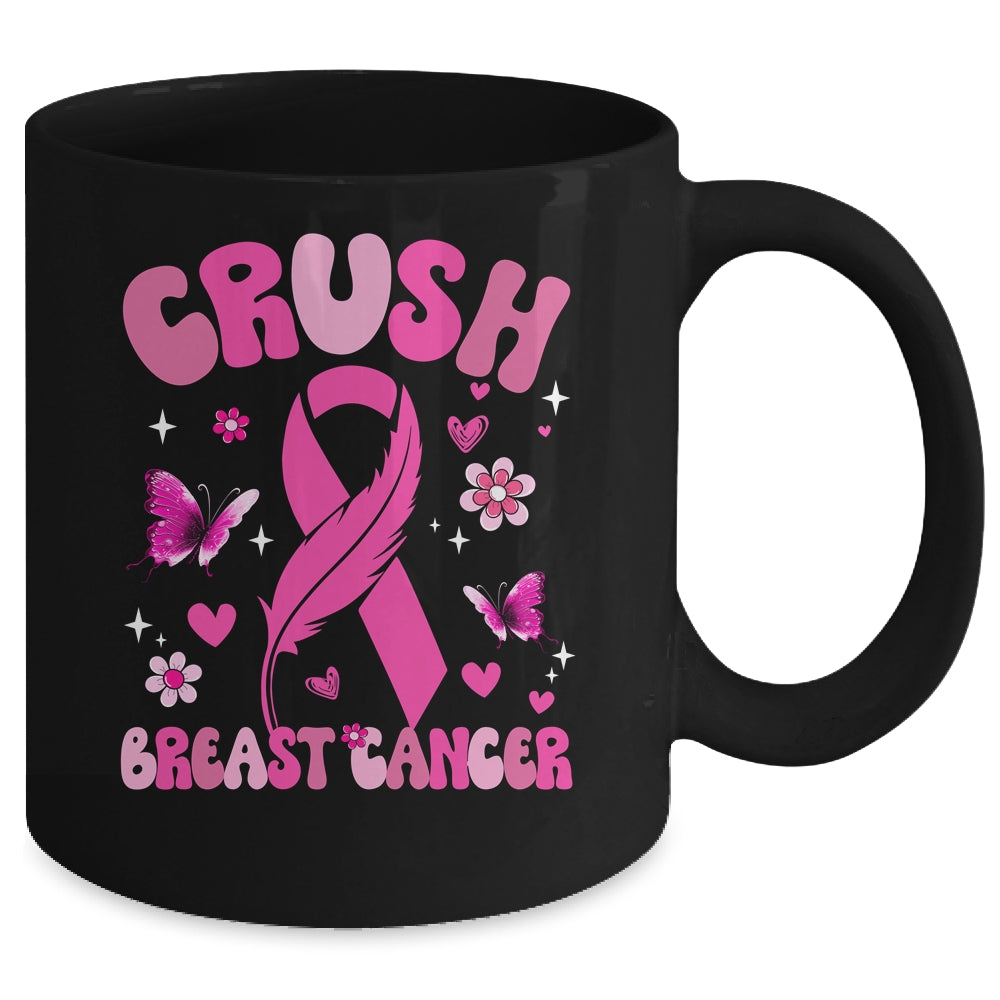Crush Breast Cancer Awareness Month Pink Ribbon Groovy Mug | teecentury