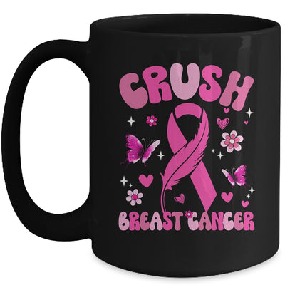 Crush Breast Cancer Awareness Month Pink Ribbon Groovy Mug | teecentury