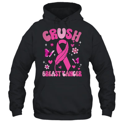 Crush Breast Cancer Awareness Month Pink Ribbon Groovy Shirt & Hoodie | teecentury