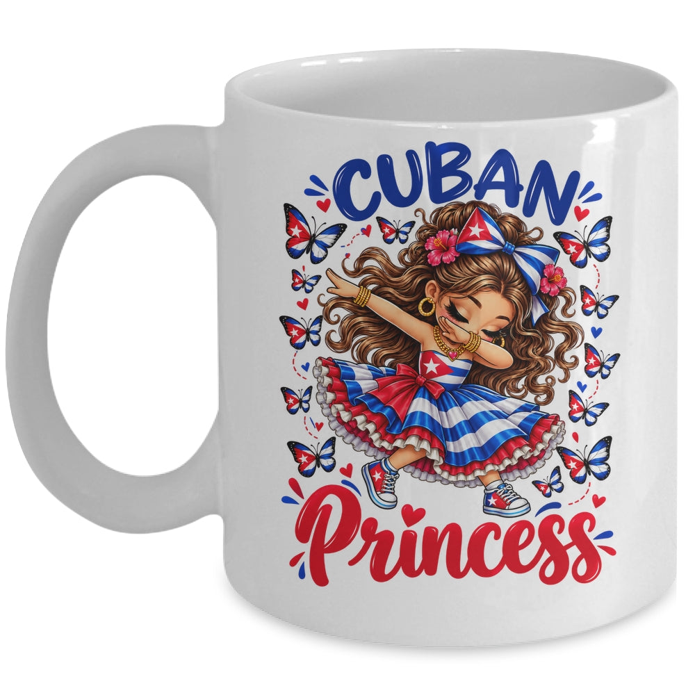 Cuban Princess Dabbing Girls Kids Butterflies Flag Heritage Mug | teecentury