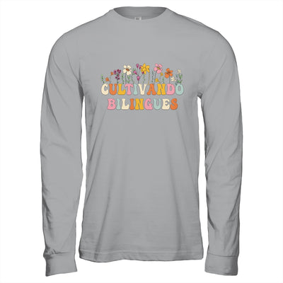 Cultivando Bilingues Wildflowers Teacher Dual Language Crew Shirt & Hoodie | teecentury