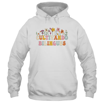 Cultivando Bilingues Wildflowers Teacher Dual Language Crew Shirt & Hoodie | teecentury