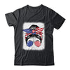 Cute 4th Of July Messy Bun Girl American Flag Patriotic USA Shirt & Tank Top | teecentury