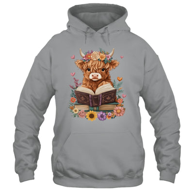 Cute Baby Highland Cow Reading Book Lover Bookworm Girls Shirt & Tank Top | teecentury